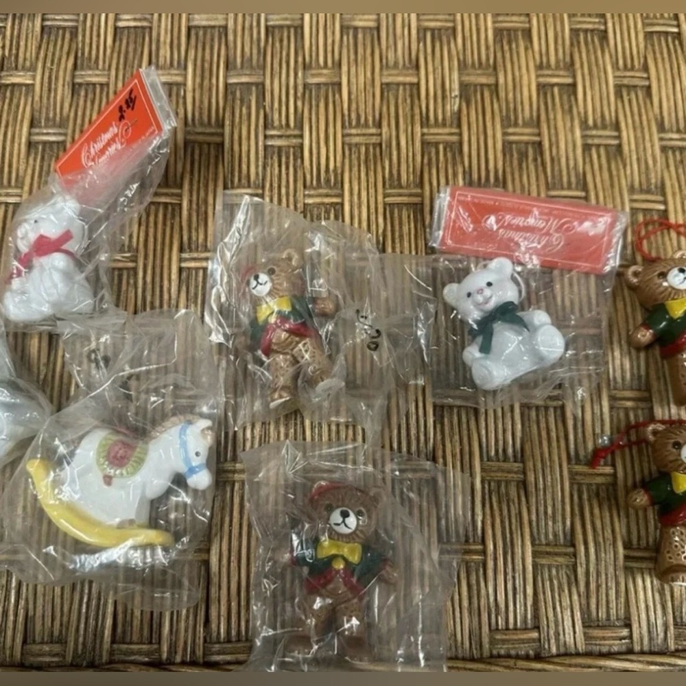 Vintage Christmas Napco ornaments Ceramic Bears
Rocking Horse new